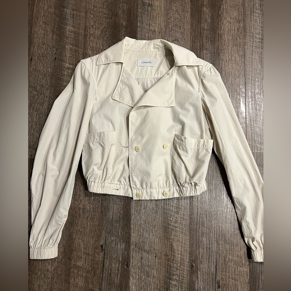 Lemaire Women’s Double Breasted Shirt Blouson Jacket Kraft Grey 34